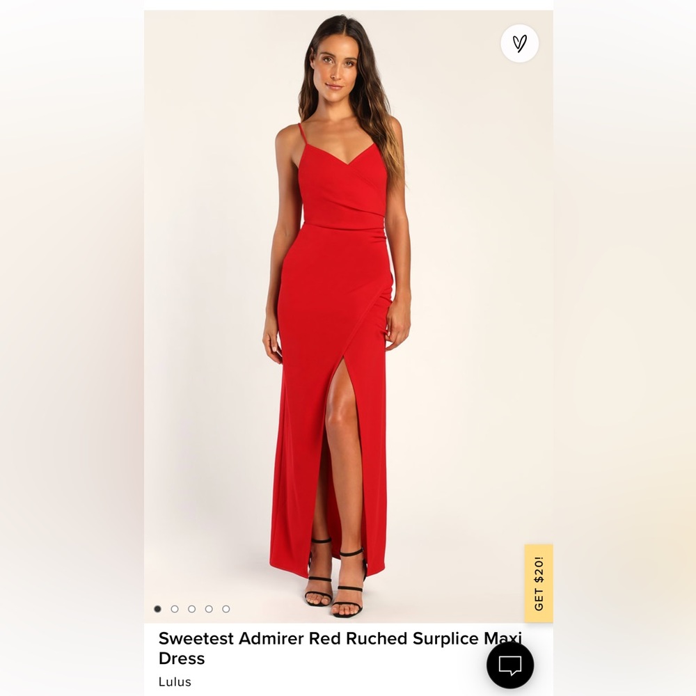 Lulu’s Sweetest admirer red ruched surprise maxi dress never worn but no tags
